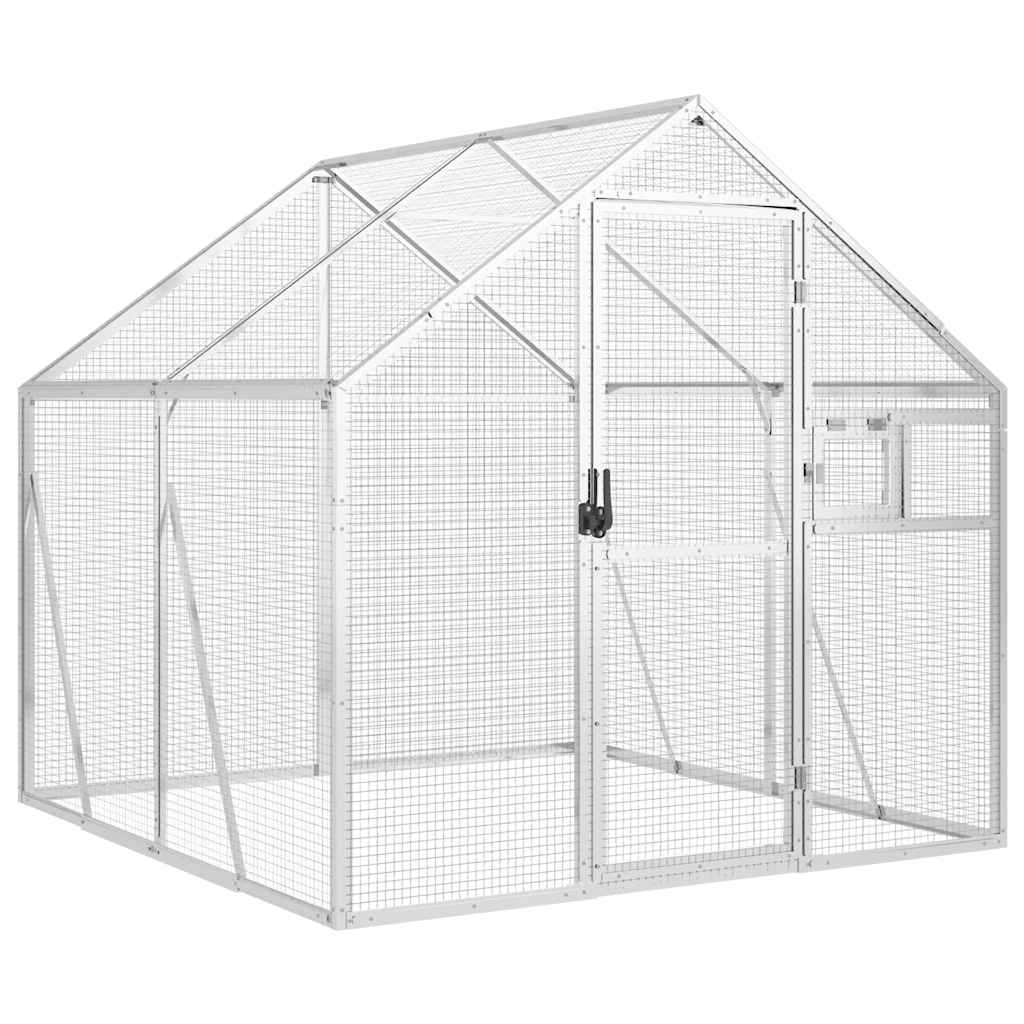 Fuglehus sølv 1,79x2x1,85 m aluminium