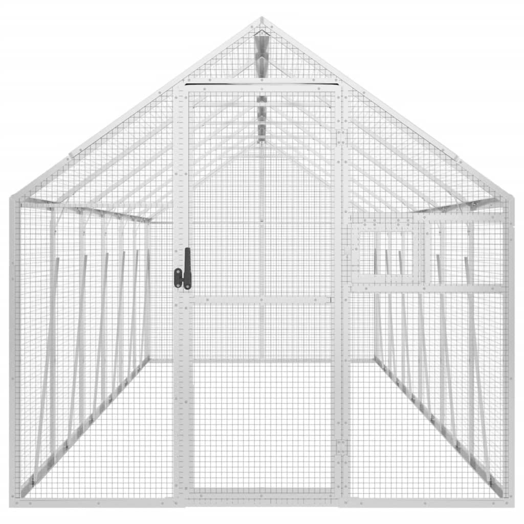Fuglehus sølv 1,79x6x1,85 m aluminium