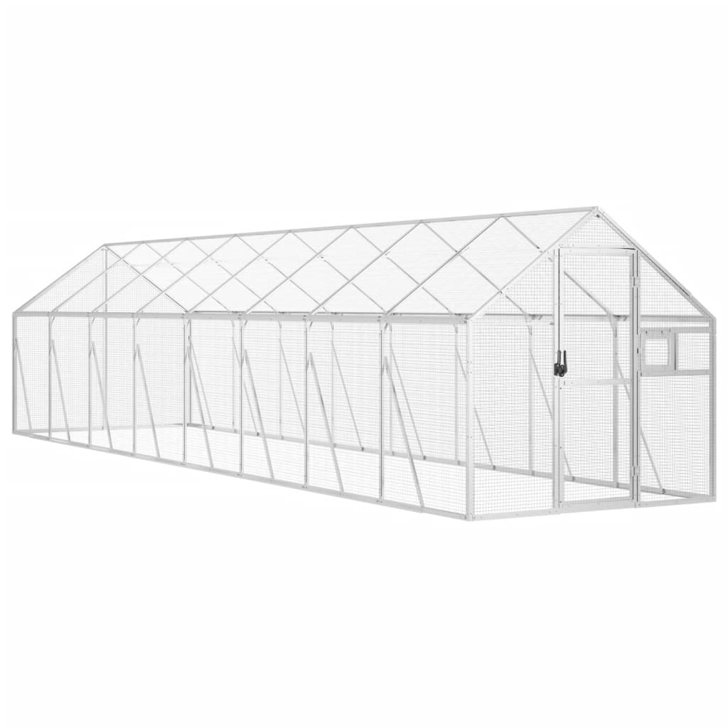 Fuglehus sølv 1,79x8x1,85 m aluminium