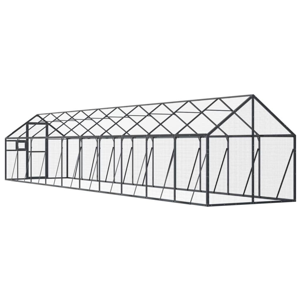 Fuglehus antrasitt 1,79x10x1,85 m aluminium