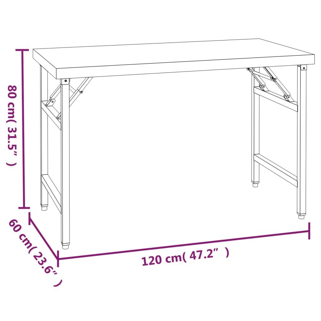 Arbeidsbord for kjøkken overhylle 120x60x115 cm rustfritt stål