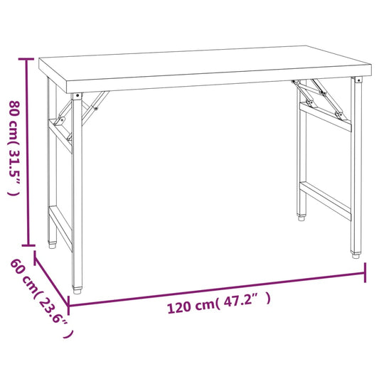 Arbeidsbord for kjøkken overhylle 120x60x115 cm rustfritt stål