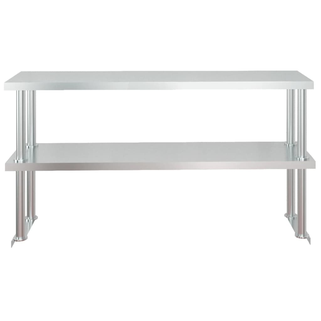 Arbeidsbord for kjøkken overhylle 120x60x145 cm rustfritt stål