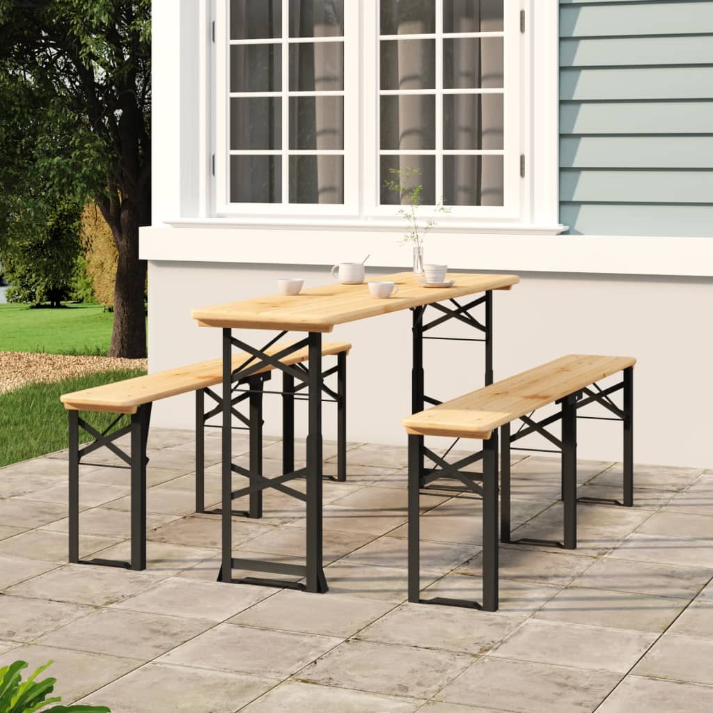 Sammenleggbart ølbord 170x50x75/105 cm heltre gran vidaXL