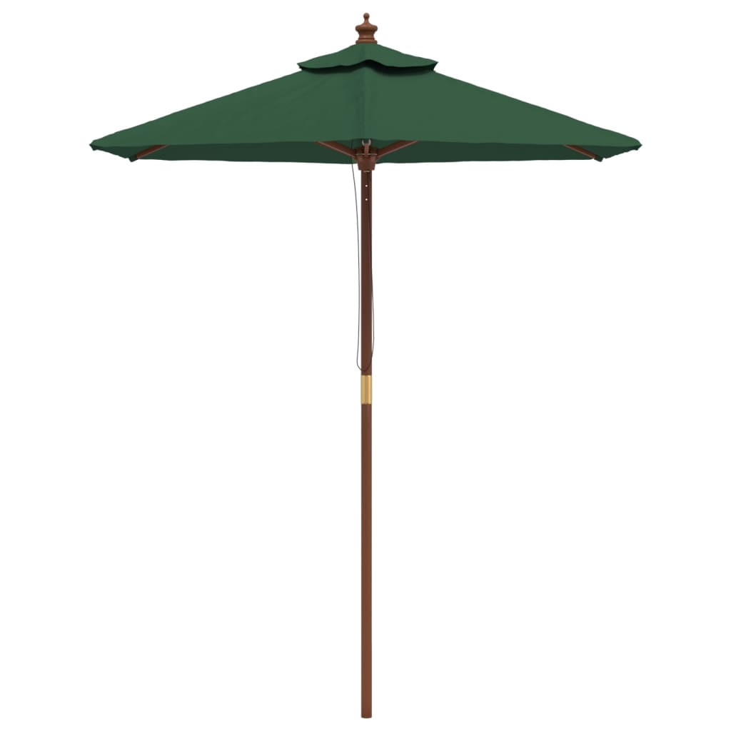 Hageparasoll med trestang grønn 196x231 cm