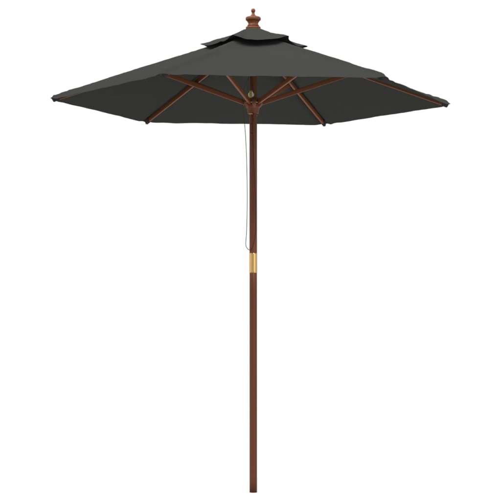 Hageparasoll med trestang antrasitt 196x231 cm vidaXL