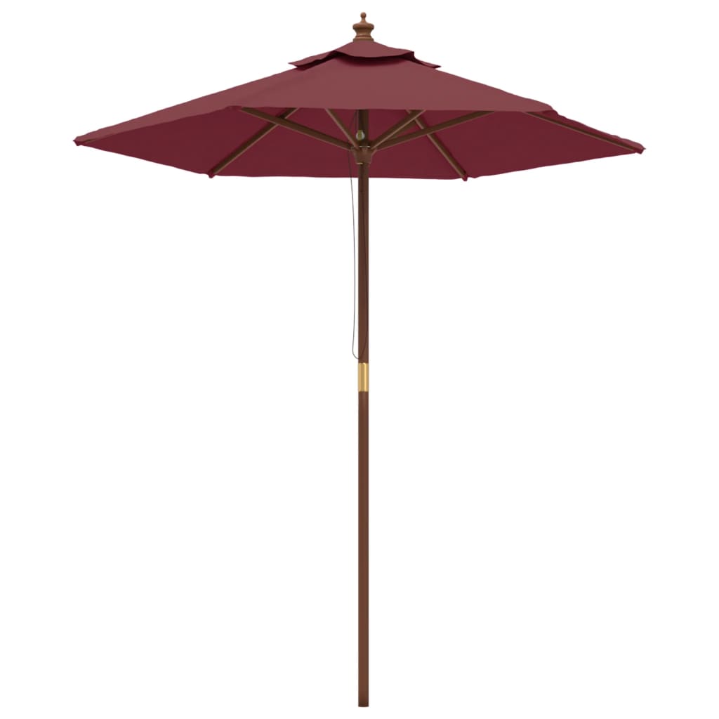Hageparasoll med trestang vinrød 196x231 cm vidaXL