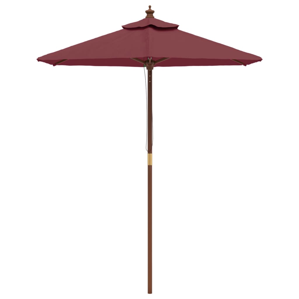 Hageparasoll med trestang vinrød 196x231 cm vidaXL