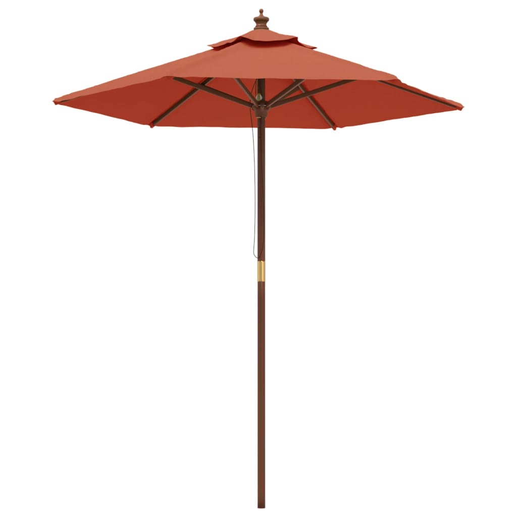 Hageparasoll med trestang terrakotta 196x231 cm vidaXL