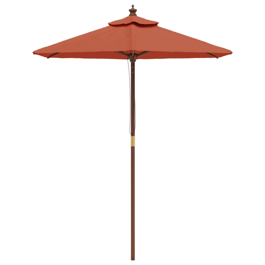 Hageparasoll med trestang terrakotta 196x231 cm vidaXL