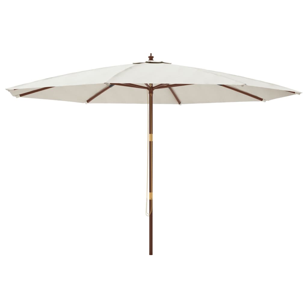 Hageparasoll med trestang sand 400x273 cm