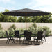 Hageparasoll med trestang antrasitt 400x273 cm