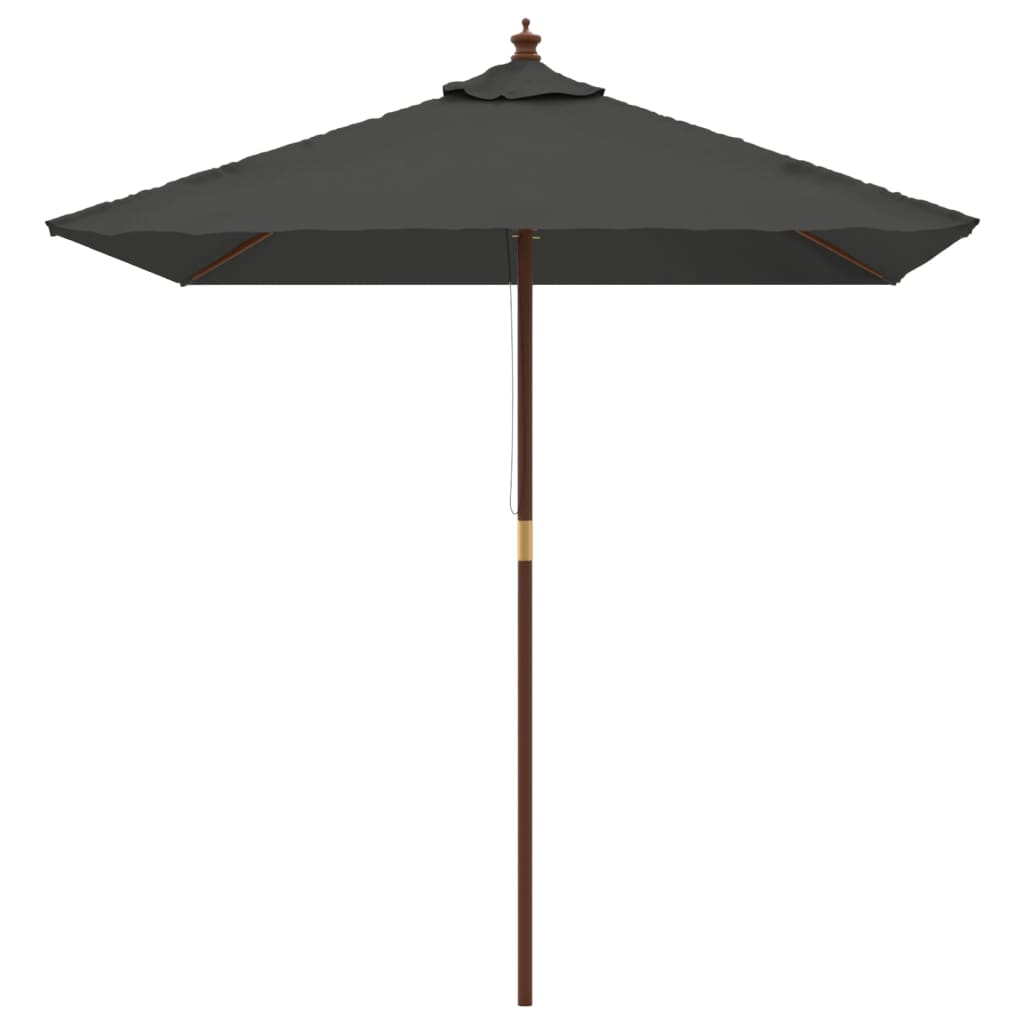 Hageparasoll med trestang antrasitt 198x198x231 cm