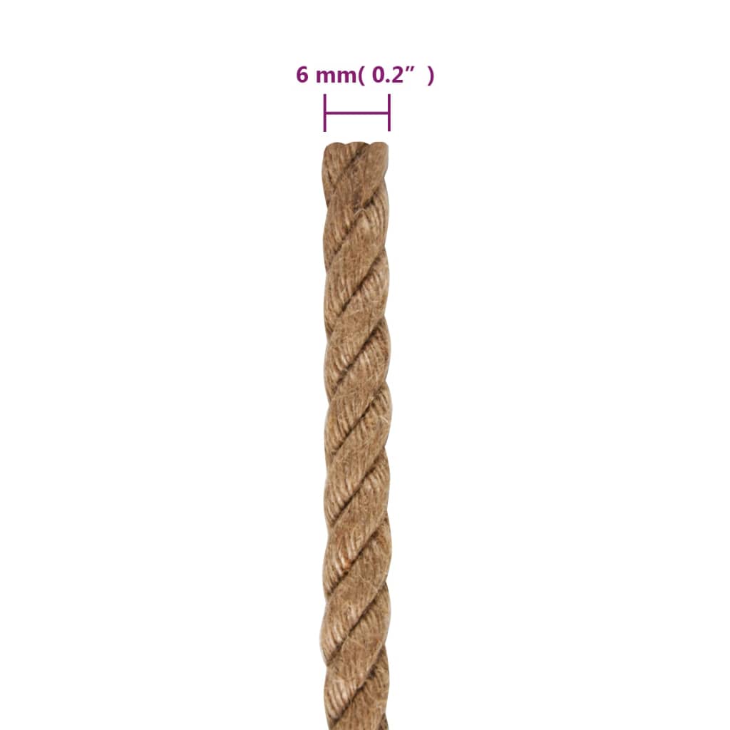 Jutetau 25 m lang 6 mm tykk