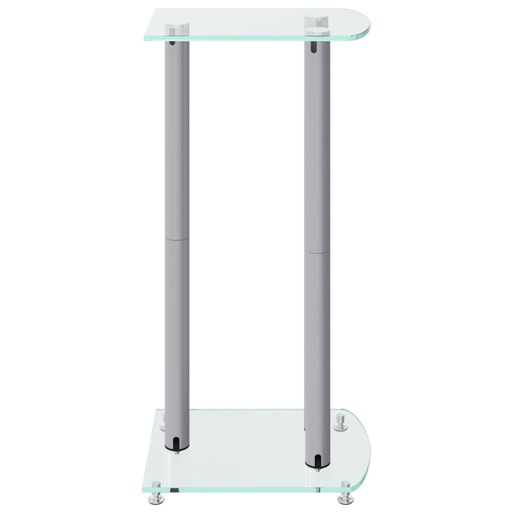 Høyttalerstativer 2 stk sølv herdet glass 3 søyledesign