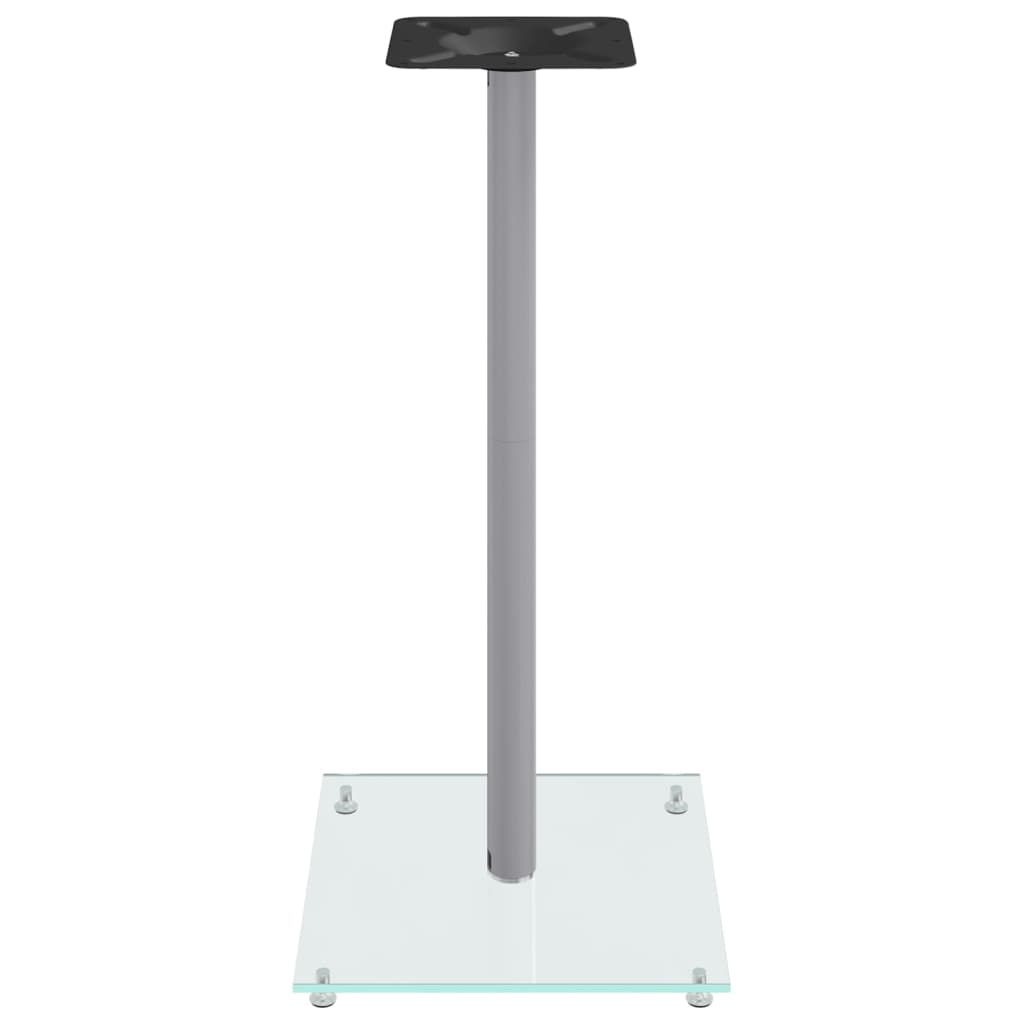 Høyttalerstativer 2 stk sølv herdet glass 1 søyledesign