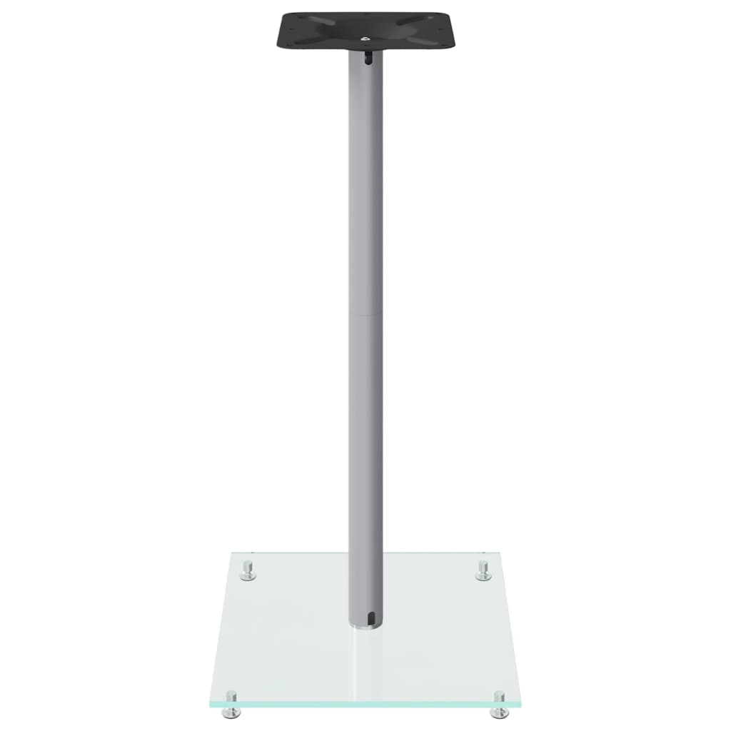 Høyttalerstativer 2 stk sølv herdet glass 1 søyledesign