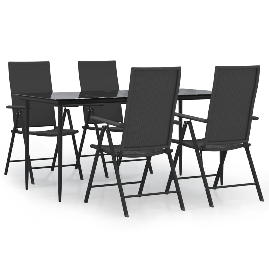 Hagespisegruppe 5 deler svart polyrotting