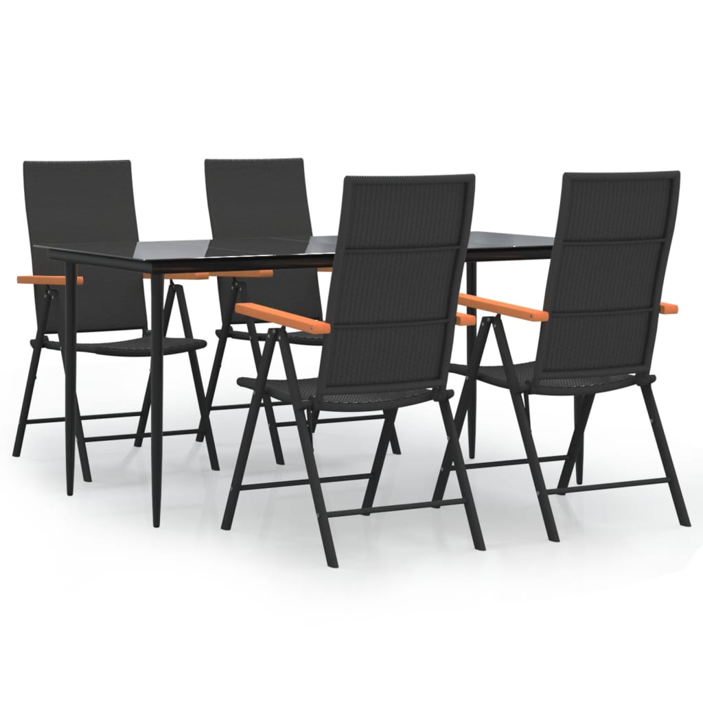 Hagespisegruppe 5 deler svart og brun polyrotting