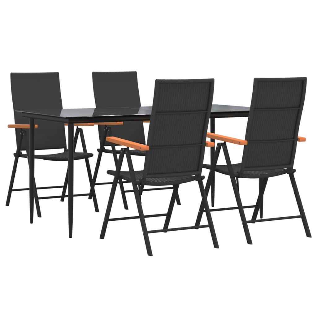 Hagespisegruppe 5 deler svart og brun polyrotting
