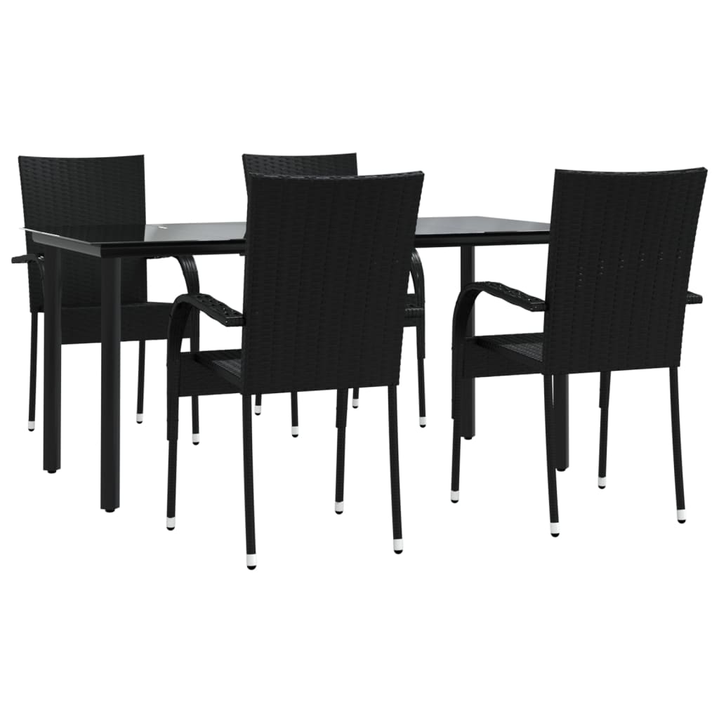 Hagespisegruppe 5 deler svart polyrotting