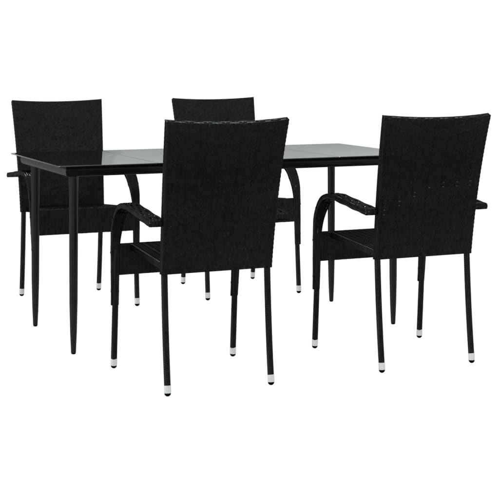 Hagespisegruppe 5 deler svart polyrotting