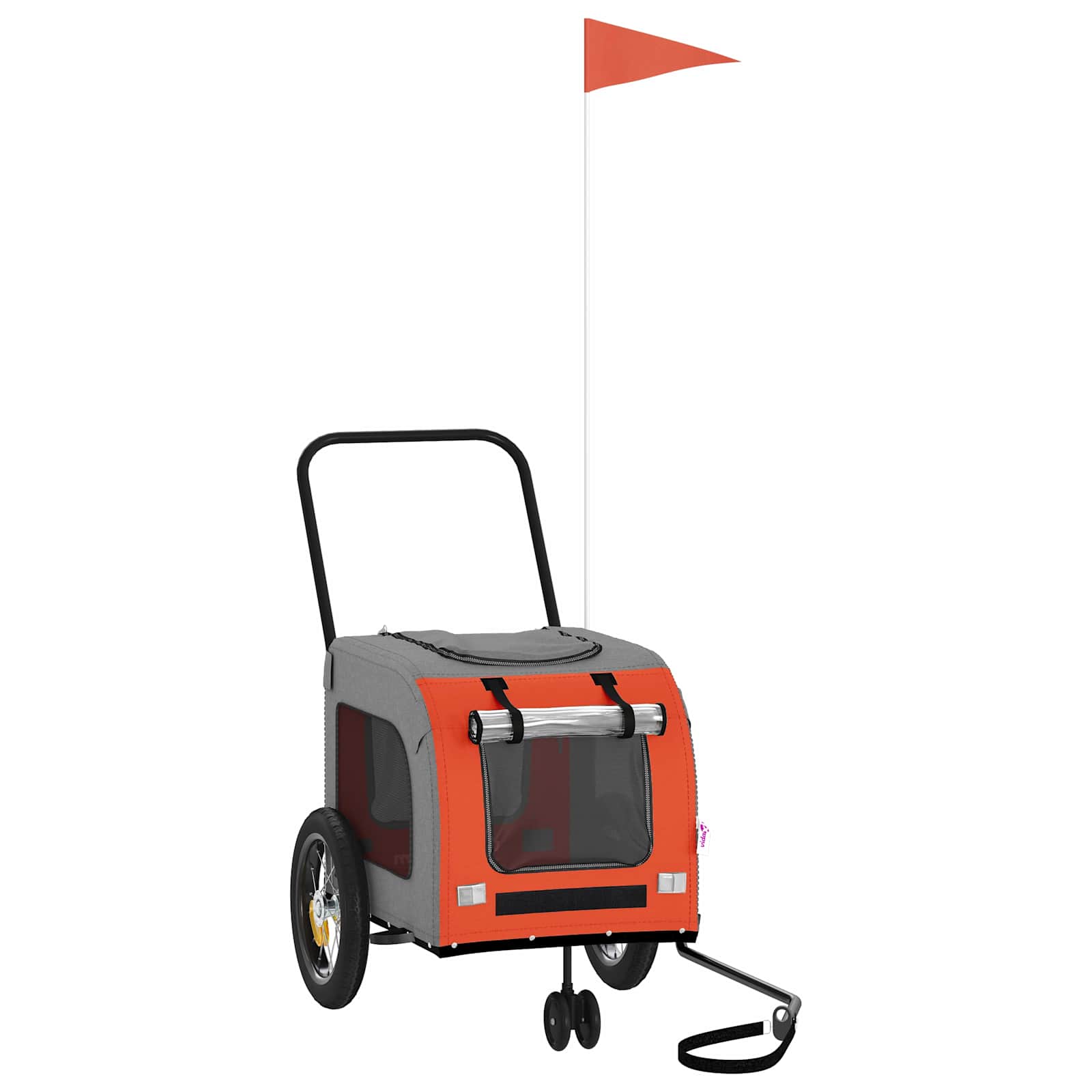 Sykkelvogn for kjæledyr Oransje og Grå 125 x 53 x 54 cm