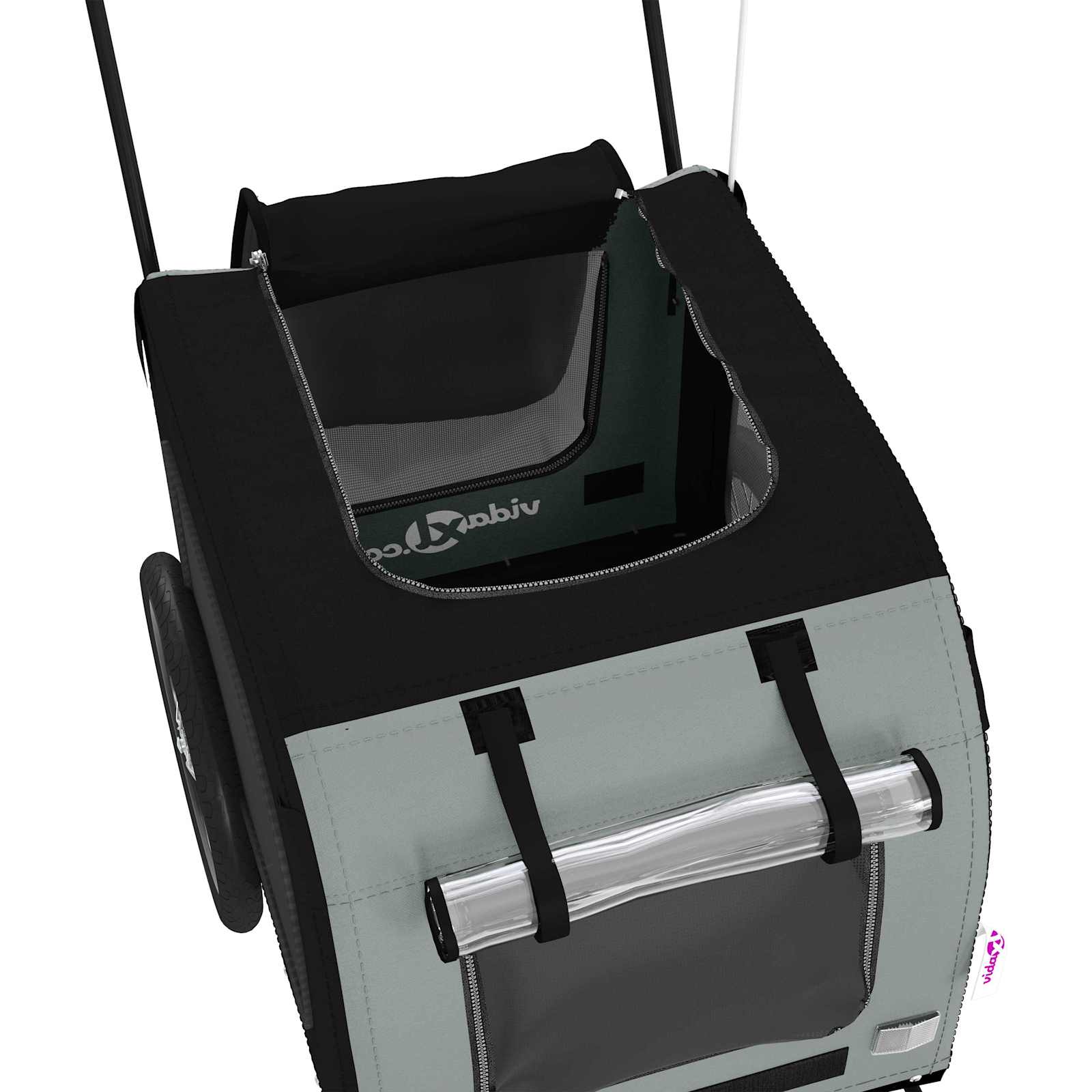 Sykkelvogn for kjæledyr Grå og svart 125 x 53 x 54 cm