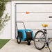 Kjæledyrsykkelhenger blå og svart oxfordstoff og jern