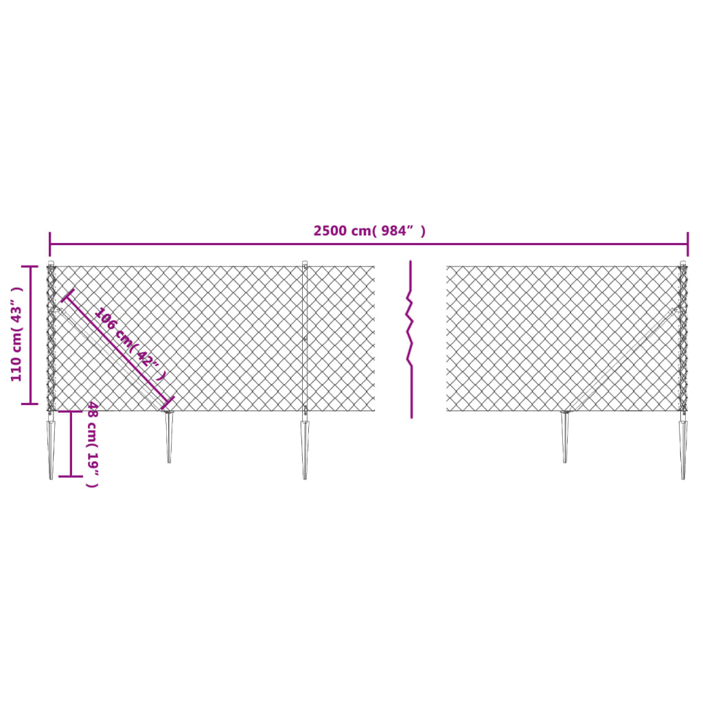 Nettinggjerde med stolpespyd 1,1x25 m grønn