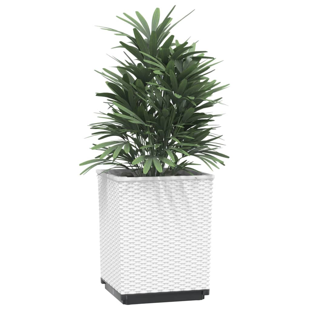 Plantekasser 2 stk hvit 30x30x37 cm polypropylen