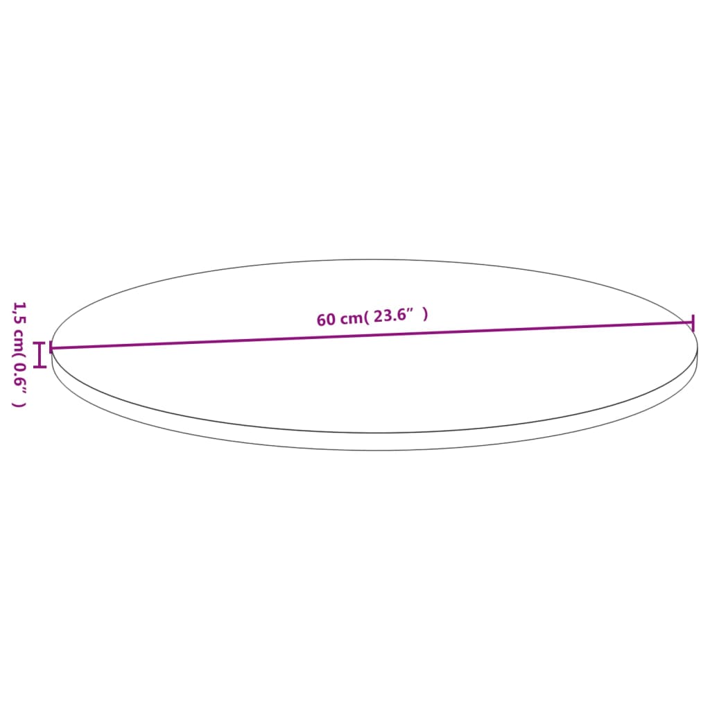 Bordplate Ø60x1,5 cm bambus