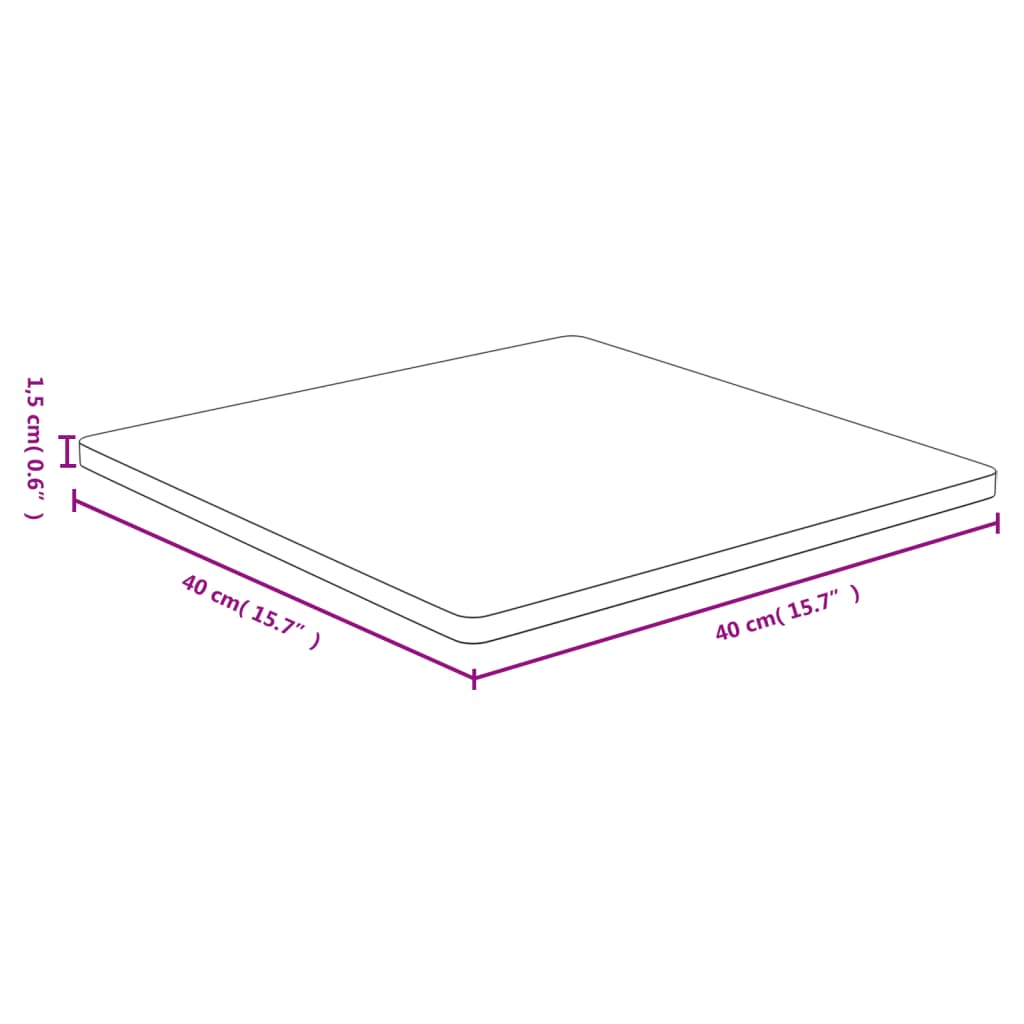 Bordplate 40x40x1,5 cm bambus