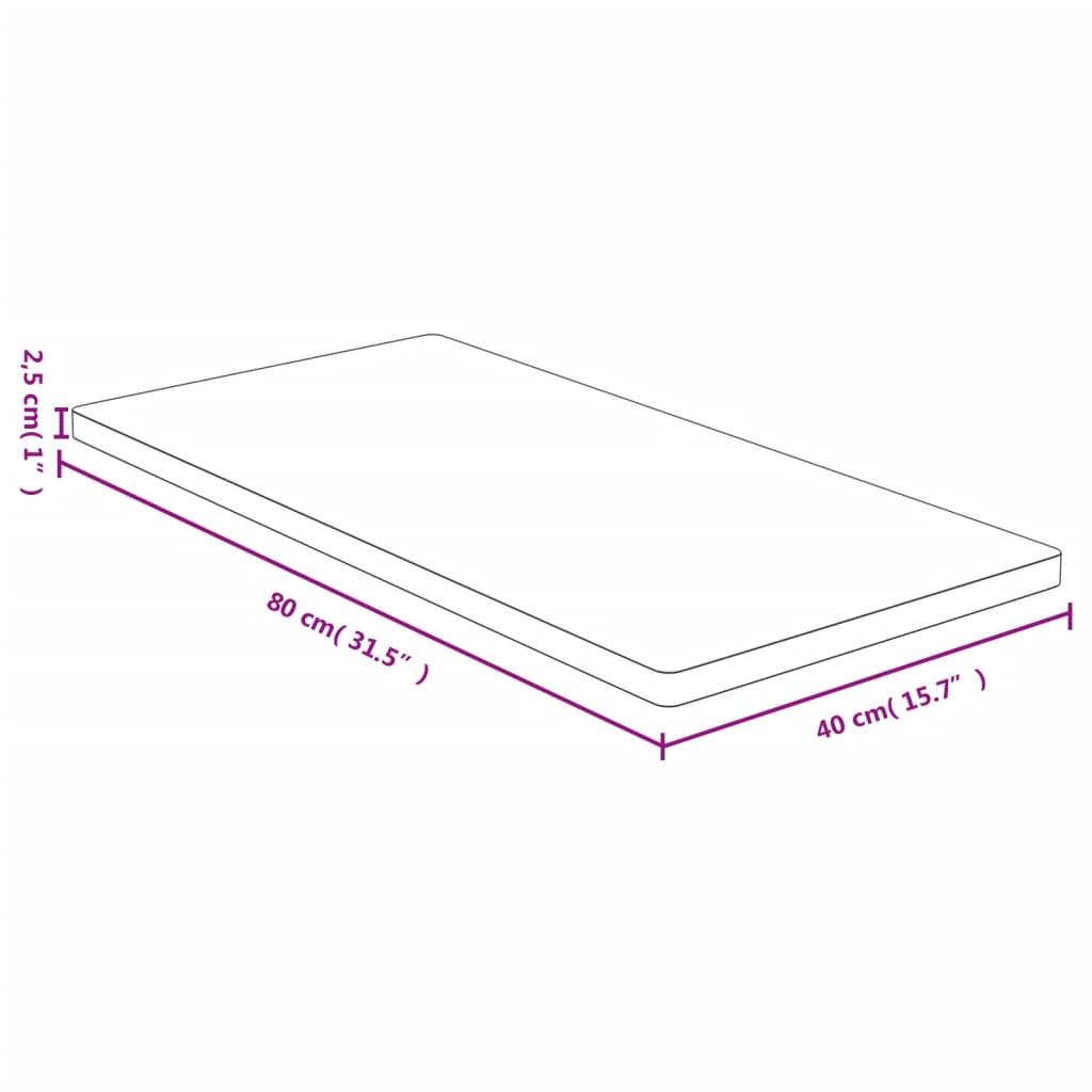 Bordplate 40x80x2,5 cm bambus