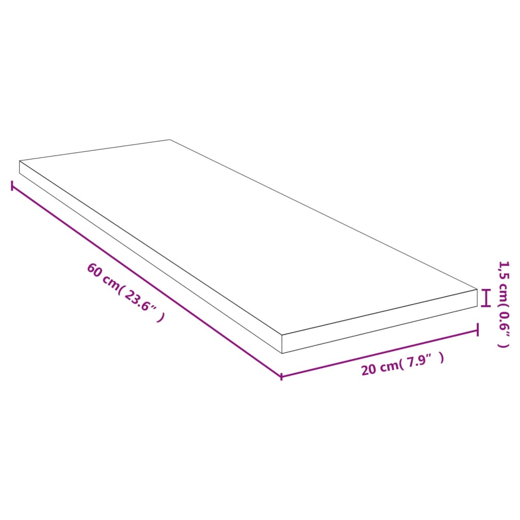 Vegghylle 60x20x1,5 cm bambus