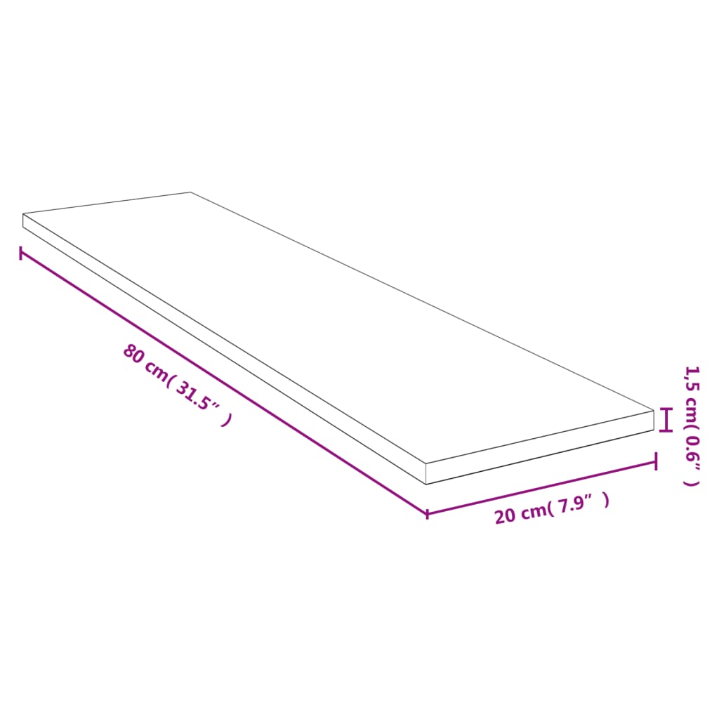 Vegghylle 80x20x1,5 cm bambus