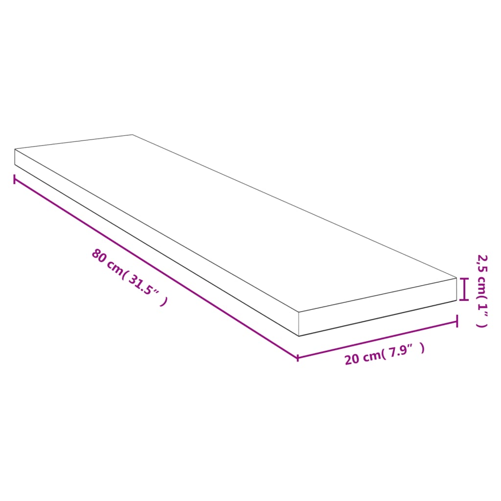 Vegghylle 80x20x2,5 cm bambus