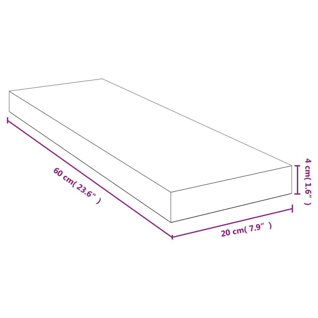 Vegghylle 60x20x4 cm bambus