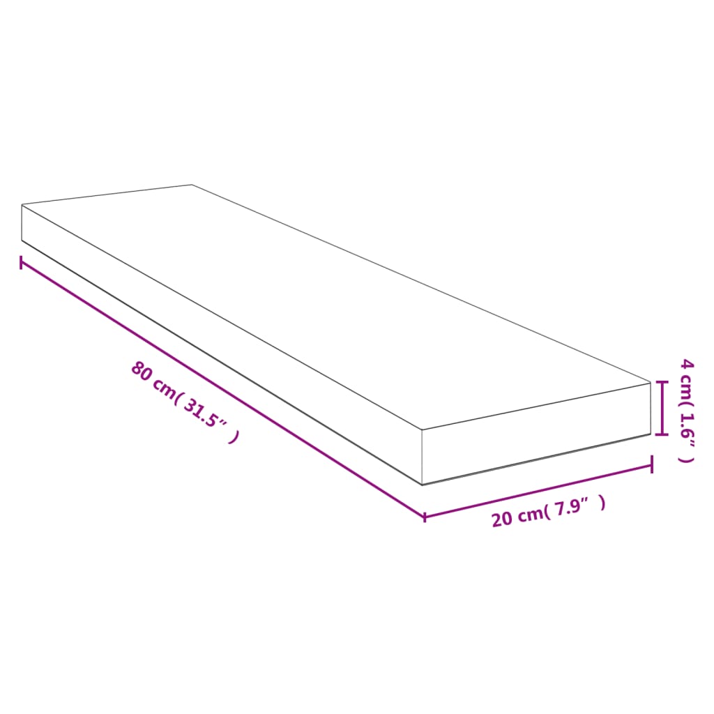 Vegghylle 80x20x4 cm bambus