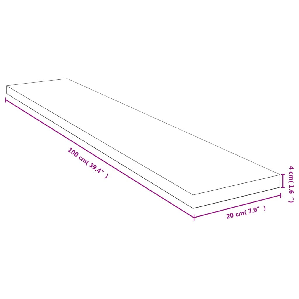 Vegghylle 100x20x4 cm bambus