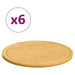 Skjærebrett 6 stk Ø40x1,5 cm bambus