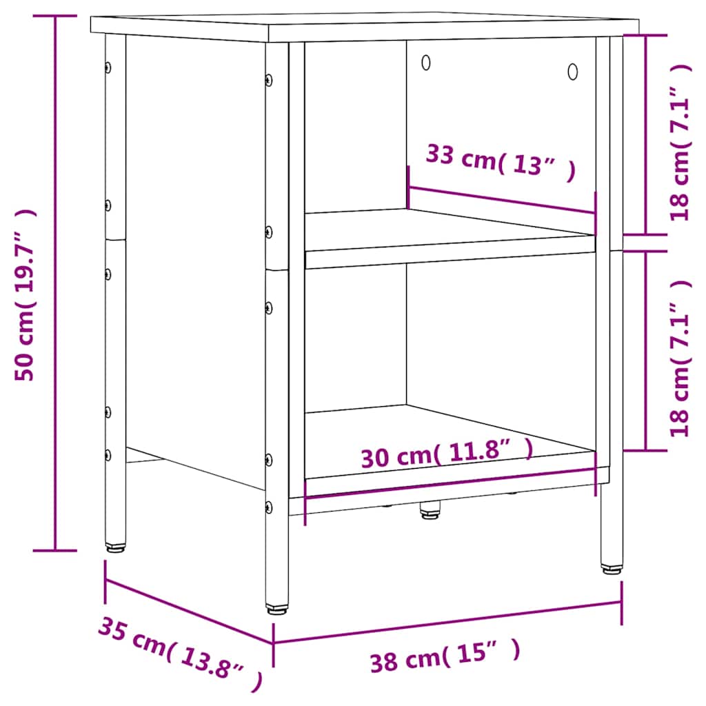 Skohylle svart 38x35x50 cm konstruert tre