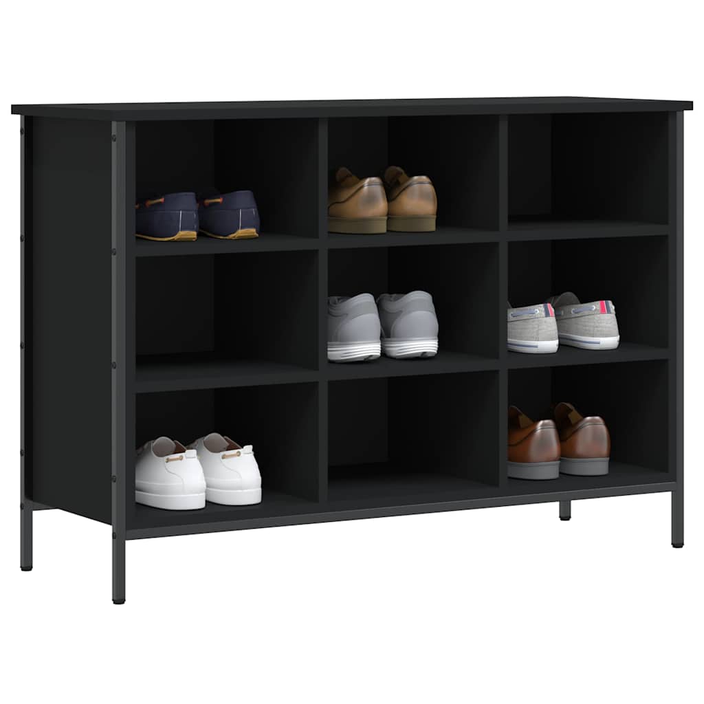 Skoskap svart 100x35x70 cm konstruert tre