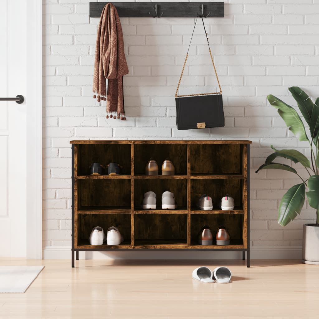 Skoskap røkt eik 100x35x70 cm konstruert tre