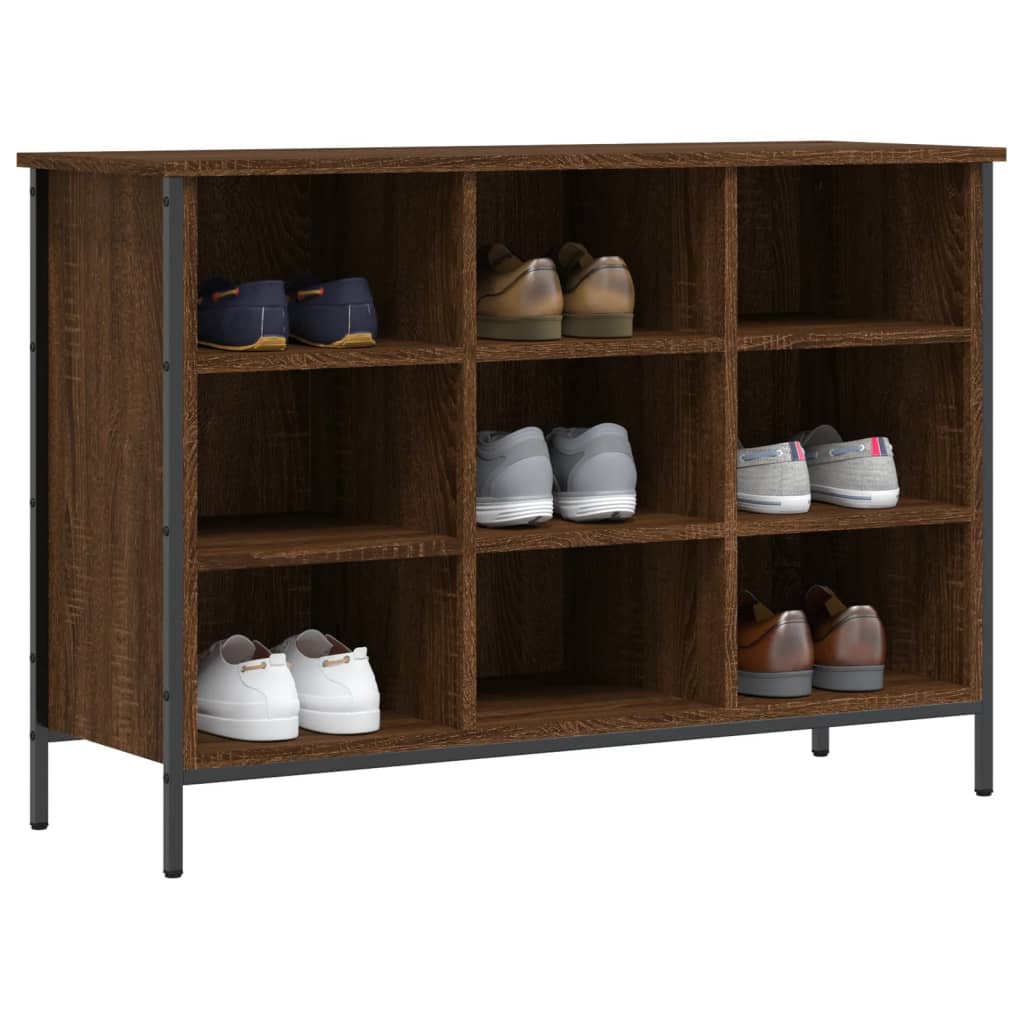 Skoskap brun eik 100x35x70 cm konstruert tre