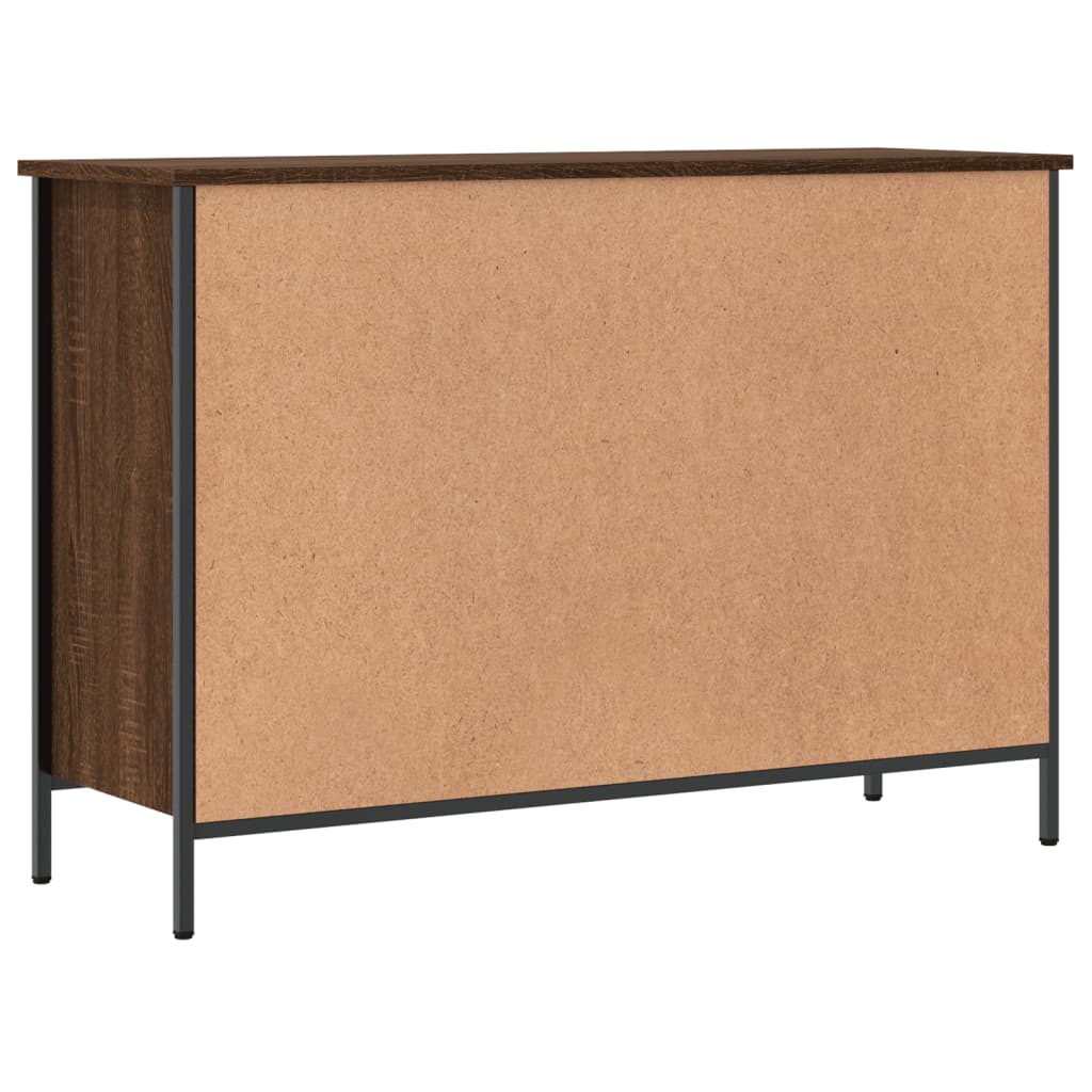 Skoskap brun eik 100x35x70 cm konstruert tre