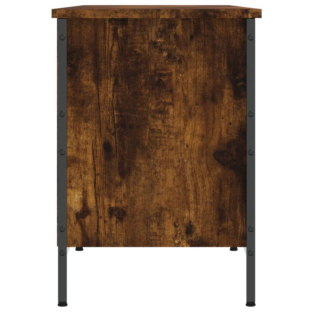 Skoskap røkt eik 131x35x50 cm konstruert tre
