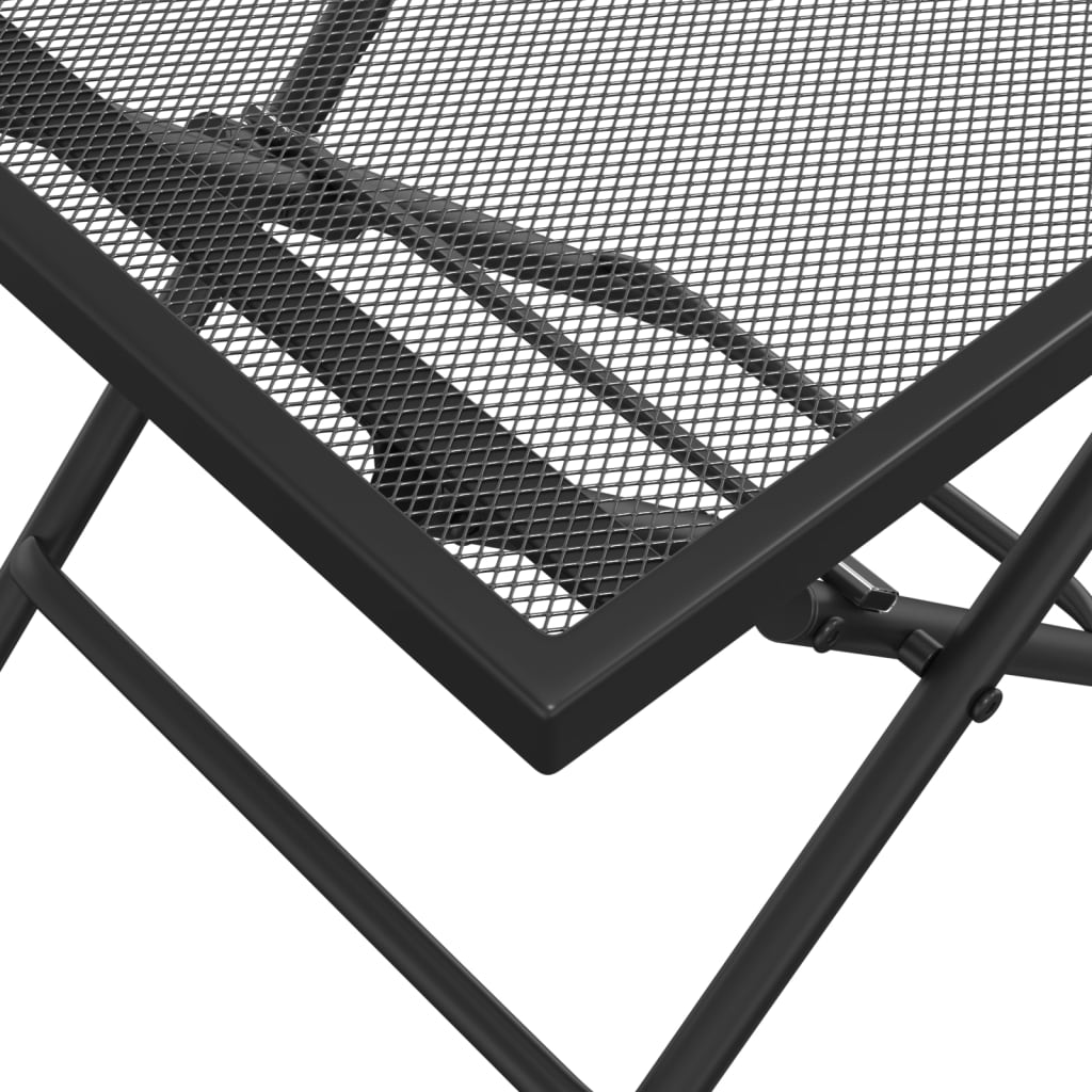 Sammenleggbart hagebord antrasitt 38x38x38 cm stål netting