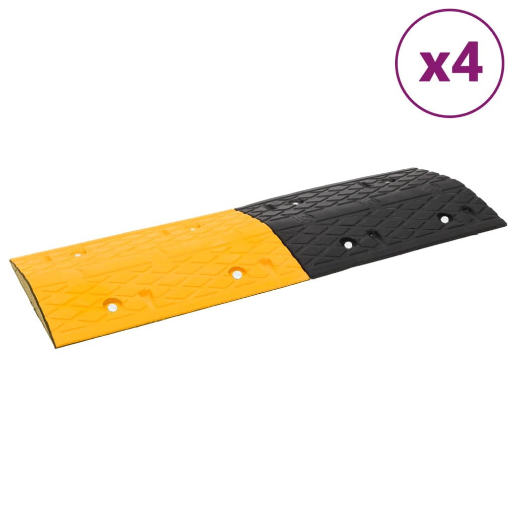 Fartshumper 4 stk gul og svart 97x32,5x4 cm gummi