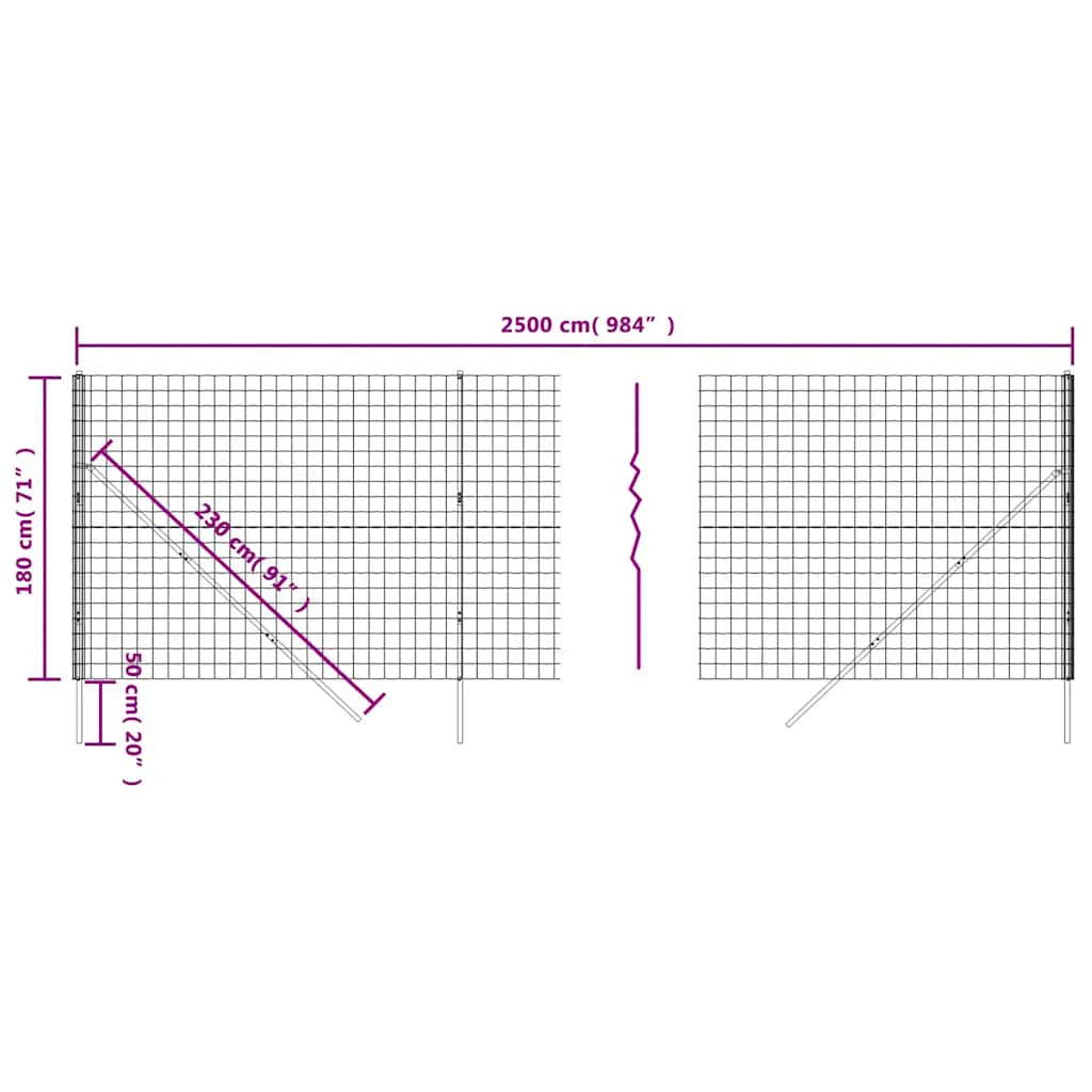 Nettinggjerde grønn 1,8x25 m galvanisert stål